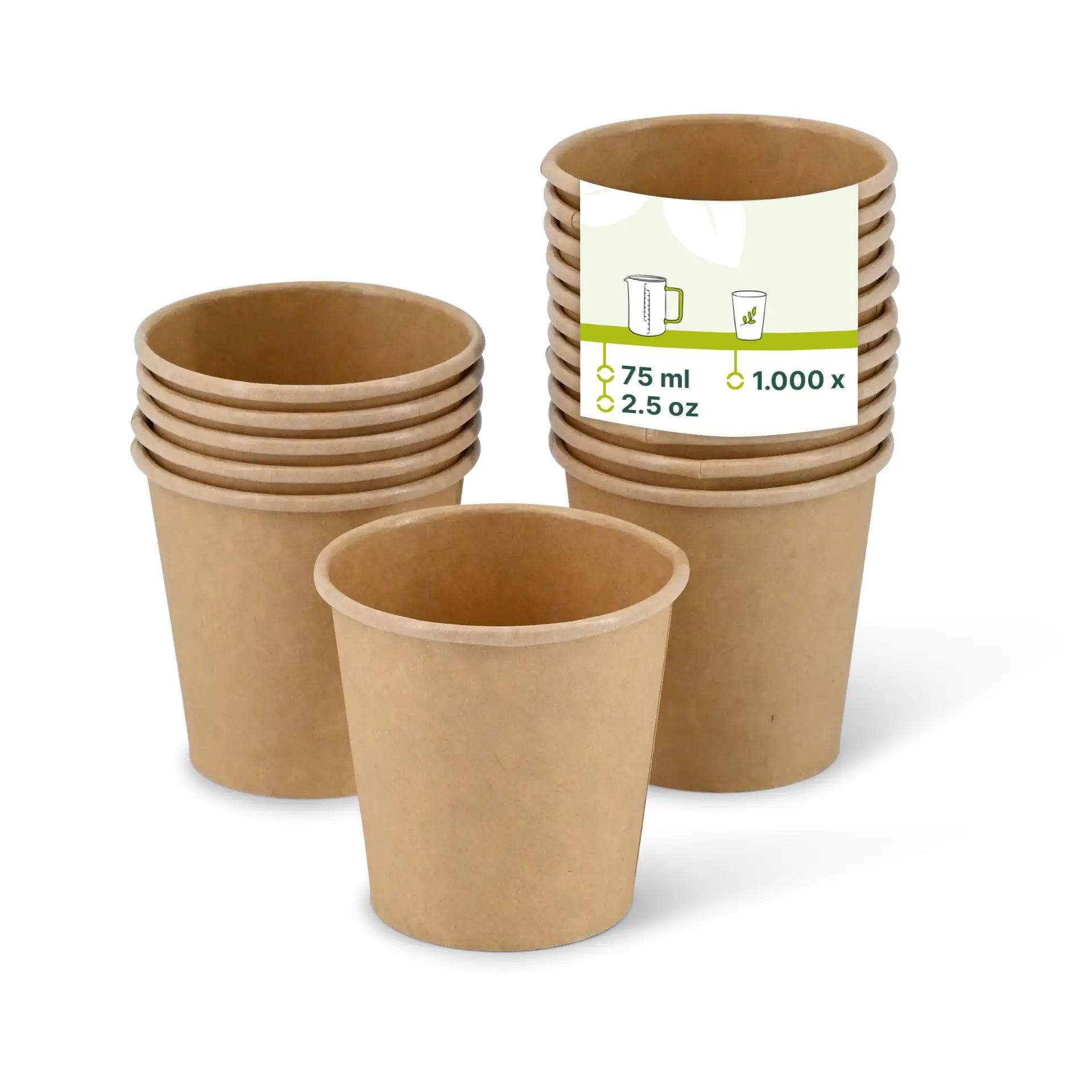 Portionsbecher aus Karton (beschichtet) 75 ml, Ø 62 mm, braun