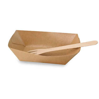 Snackschalen aus Karton 400 ml, 17 x 12 x 4 cm, braun