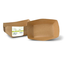 Karton-Snack-Schalen 800 ml, 21,5 x 16 x 5,5 cm, braun