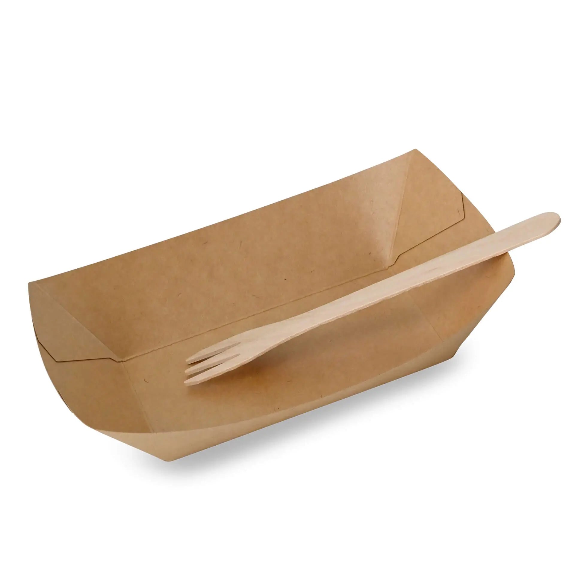 Snackschale aus Karton 500 ml, 20,5 x 14 x 3 cm, braun