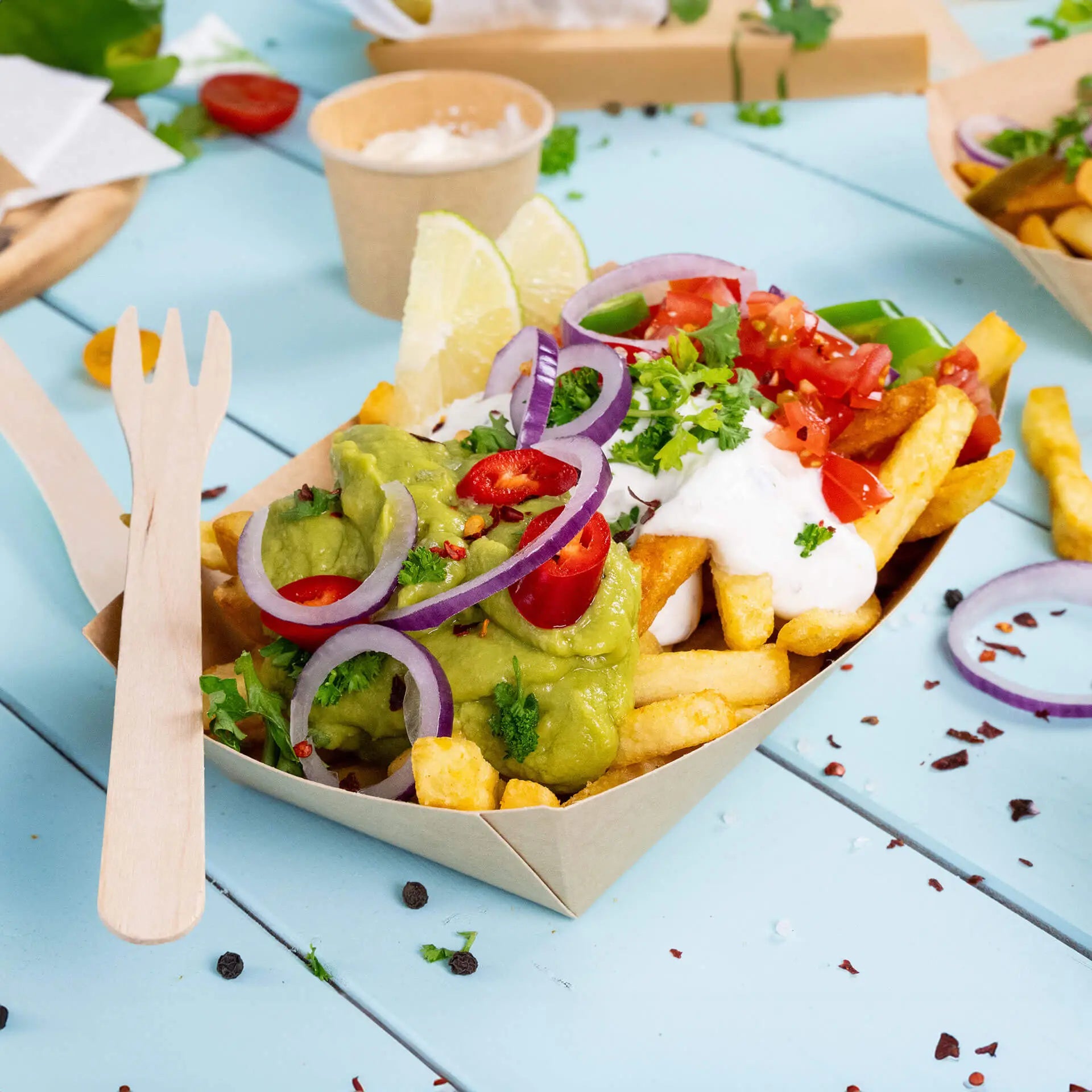 Snackschale aus Karton 500 ml, 19,5 x 14 x 4,5 cm, braun