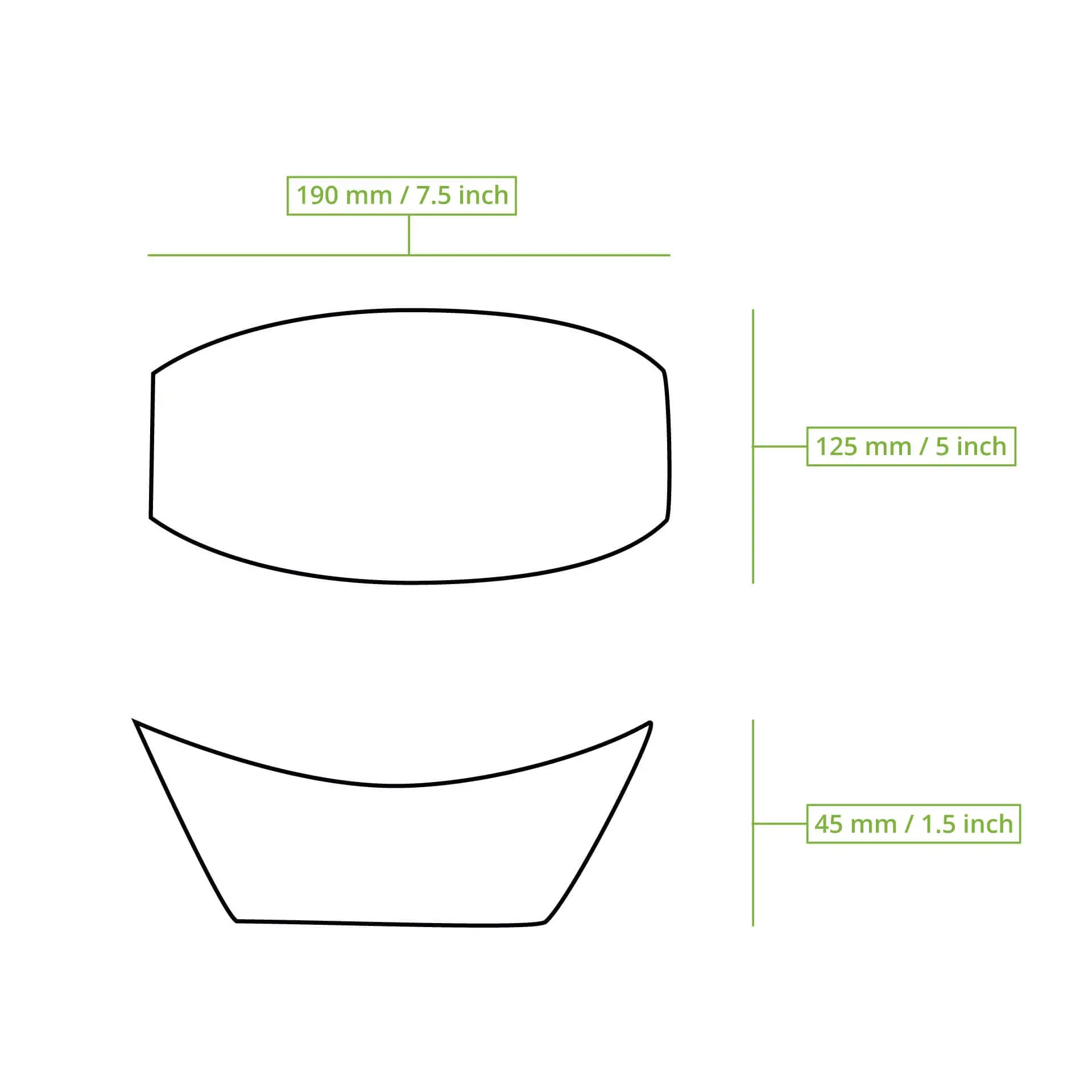 Snackschale aus Karton 500 ml, 20,5 x 14 x 3 cm, braun