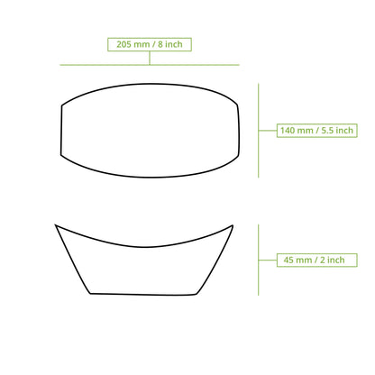 Snackschale aus Karton 500 ml, 20.5 x 14 x 4.5 cm, braun