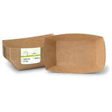 Snackschale aus Karton 500 ml, 20.5 x 14 x 4.5 cm, braun