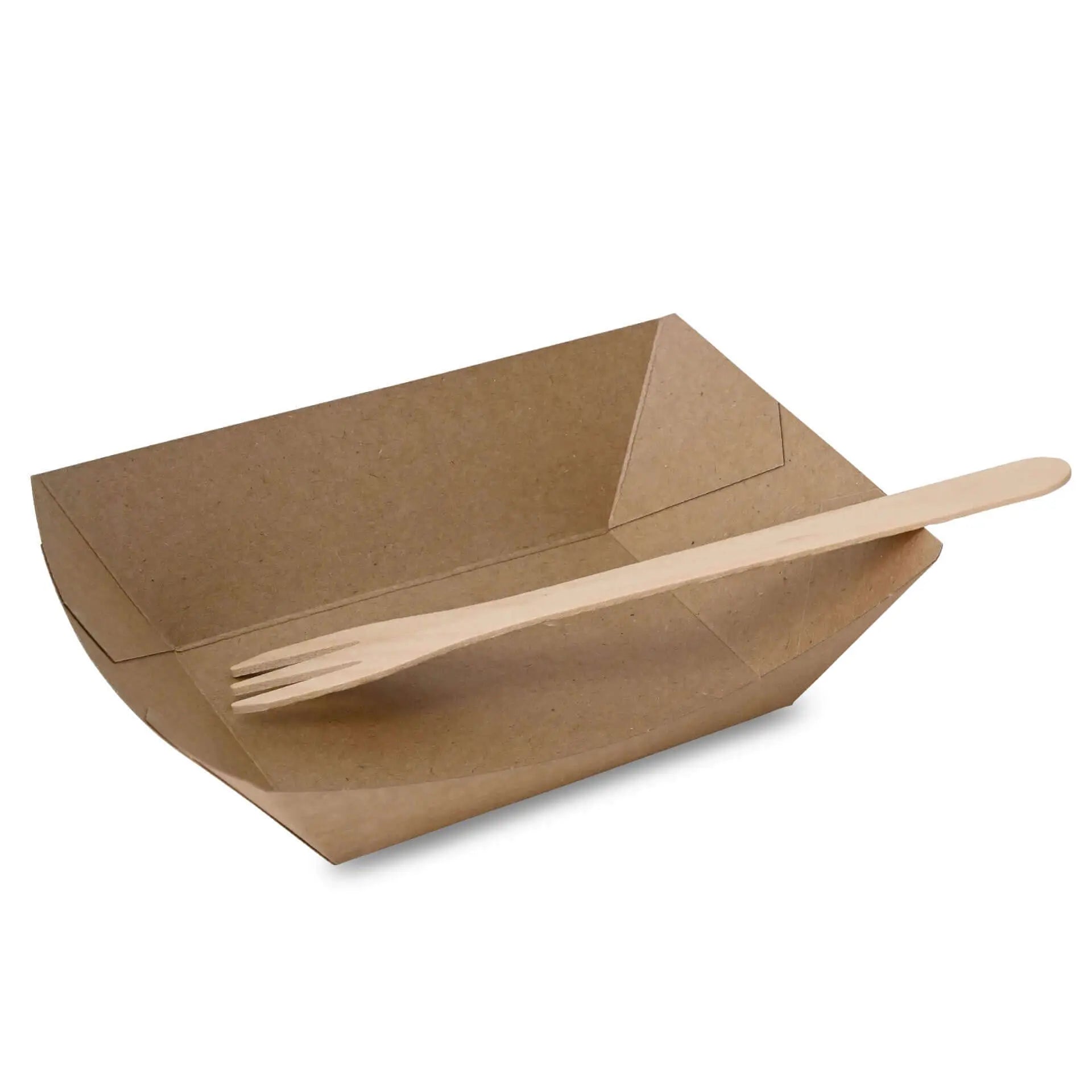 Premium Cardboard Food Tray 400 ml, brown, bio-coated