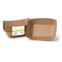 Snackschalen aus Karton (Premium) 500 ml, braun, bio-beschichtet