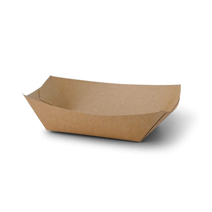 Premium Cardboard Food Tray 800 ml, brown, bio-coated