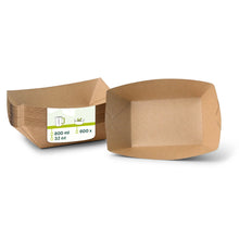 Snackschalen aus Karton (Premium) 800 ml, braun, bio-beschichtet