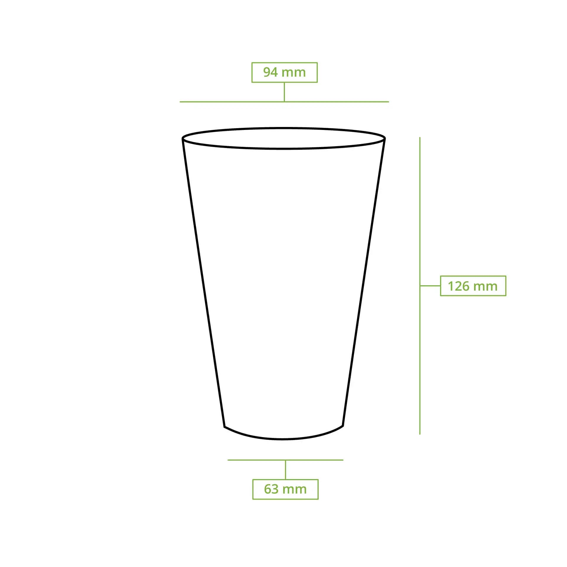 PLA-Klarbecher 400 ml / 16 oz, Ø 95 mm