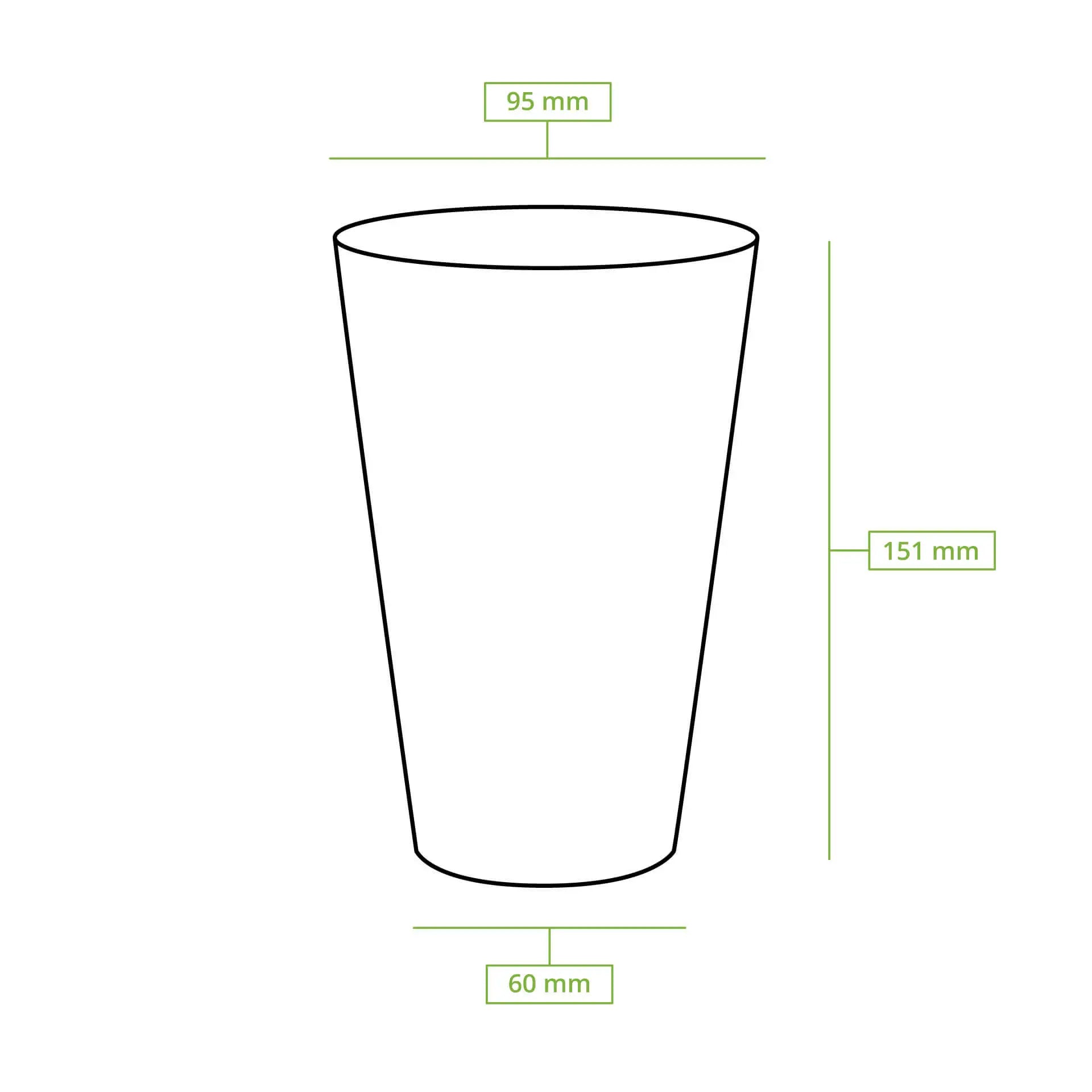 20 oz PLA clear cups, Ø 95 mm