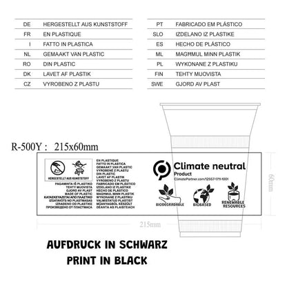 Smoothie Becher aus PLA 400 ml / 16 oz, Ø 96 mm