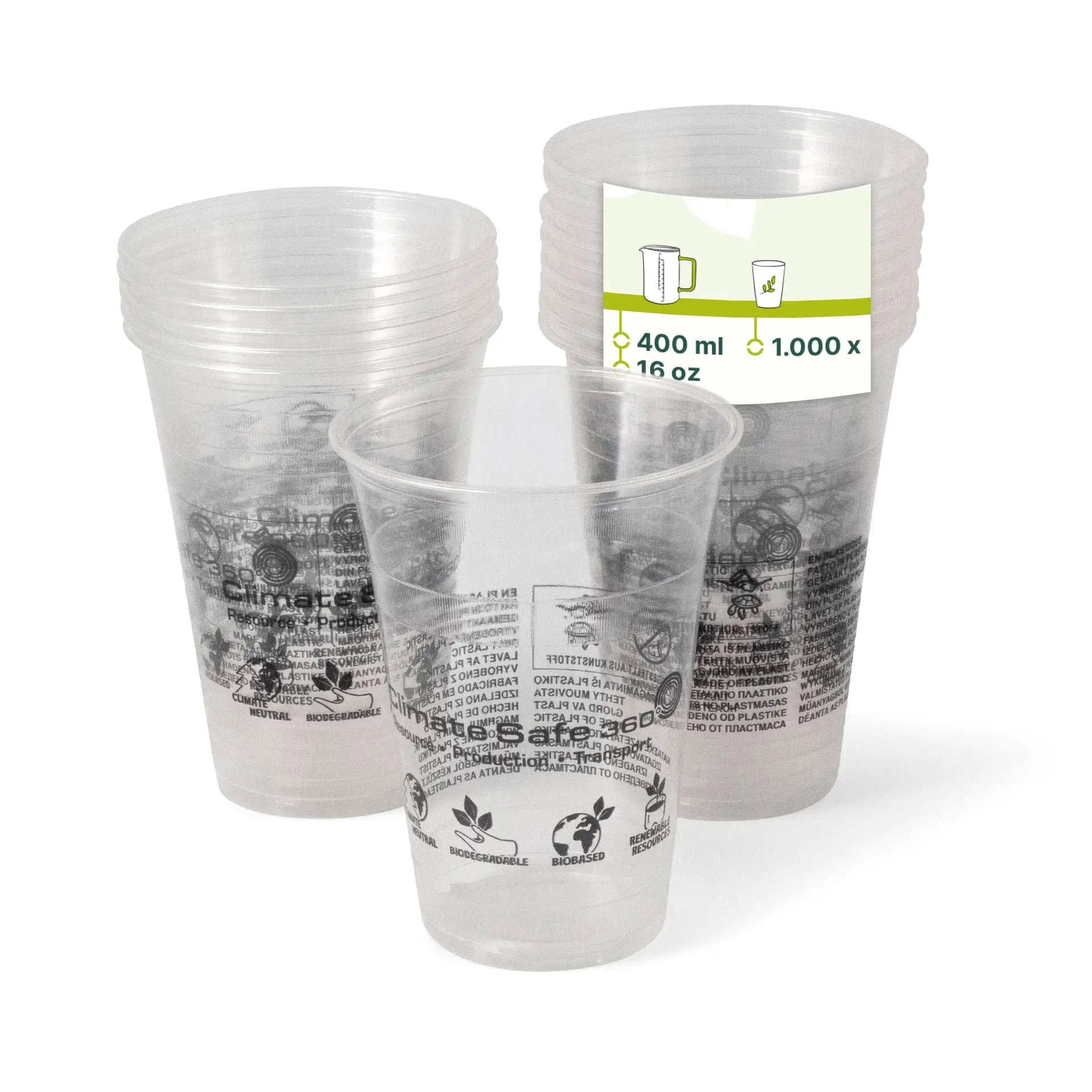 Smoothie Becher aus PLA 400 ml / 16 oz, Ø 96 mm