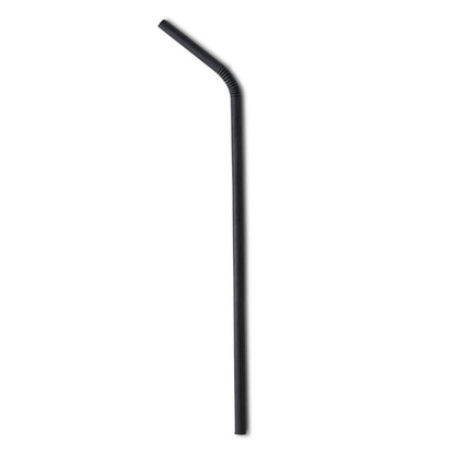 Trinkhalme aus Papier flexibel 22 cm, Ø 0,5 cm, schwarz, einzeln verpackt