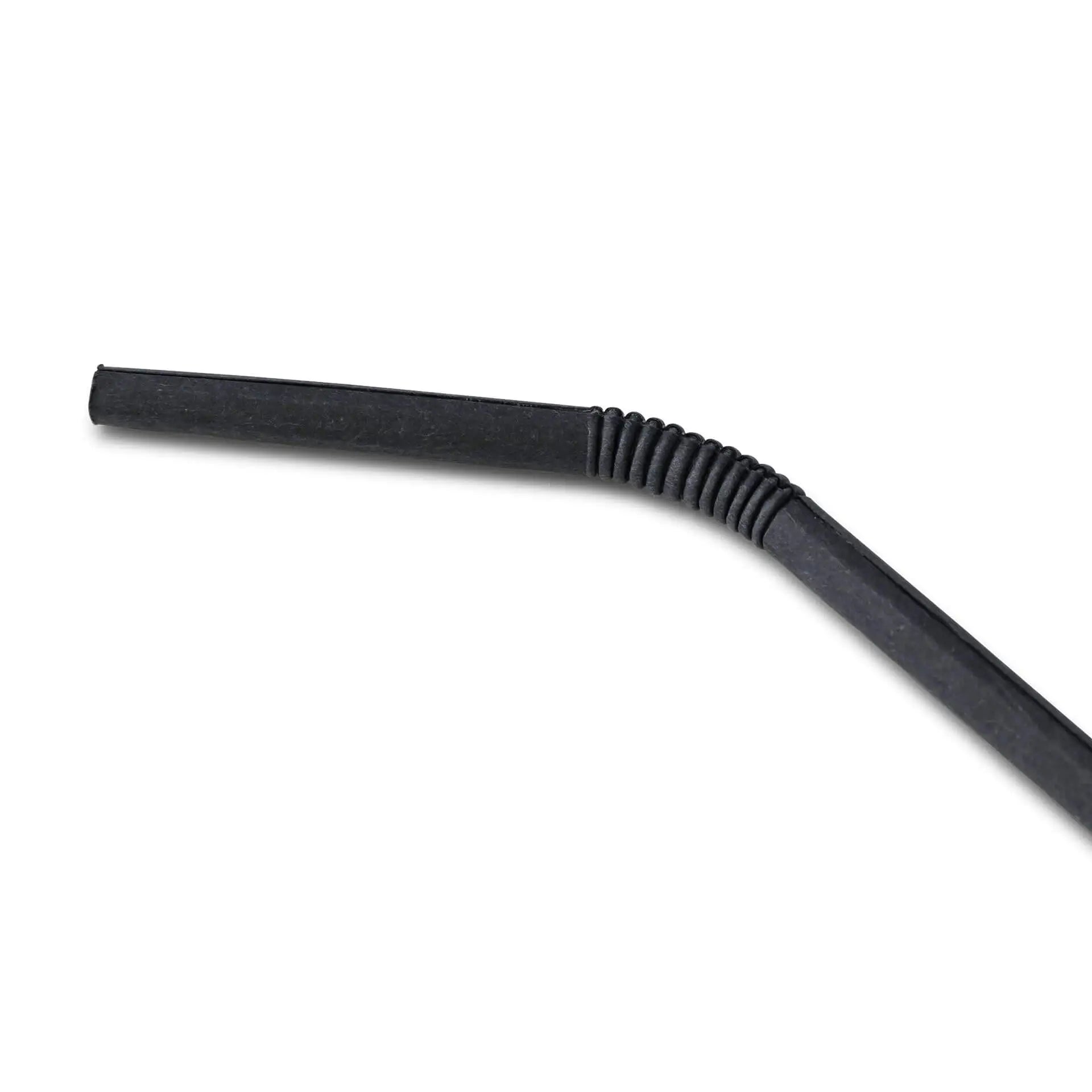 Trinkhalme aus Papier flexibel 22 cm, Ø 0,5 cm, schwarz, einzeln verpackt