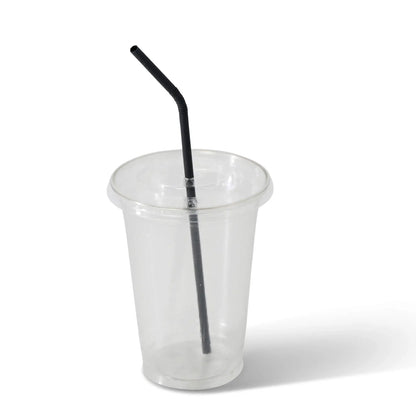 Trinkhalme aus Papier flexibel 22 cm, Ø 0,5 cm, schwarz, einzeln verpackt