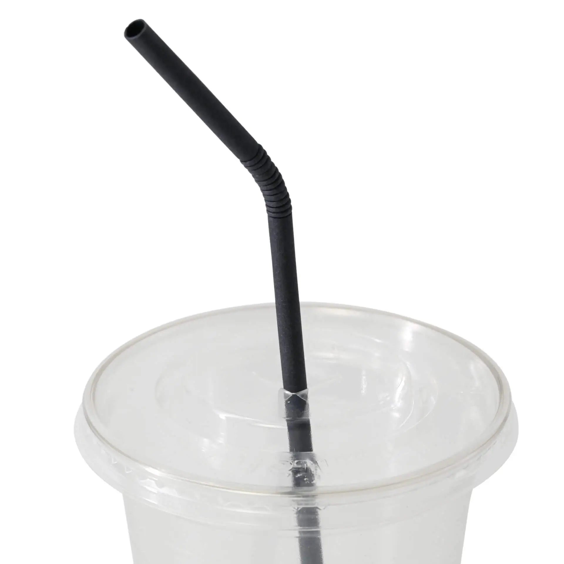 Trinkhalme aus Papier flexibel 22 cm, Ø 0,5 cm, schwarz, einzeln verpackt