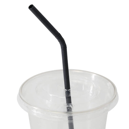 Trinkhalme aus Papier flexibel 22 cm, Ø 0,5 cm, schwarz, einzeln verpackt