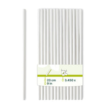 Jumbo Trinkhalm 23 cm, Ø 0,8 cm, weiß, vertikal gerollt