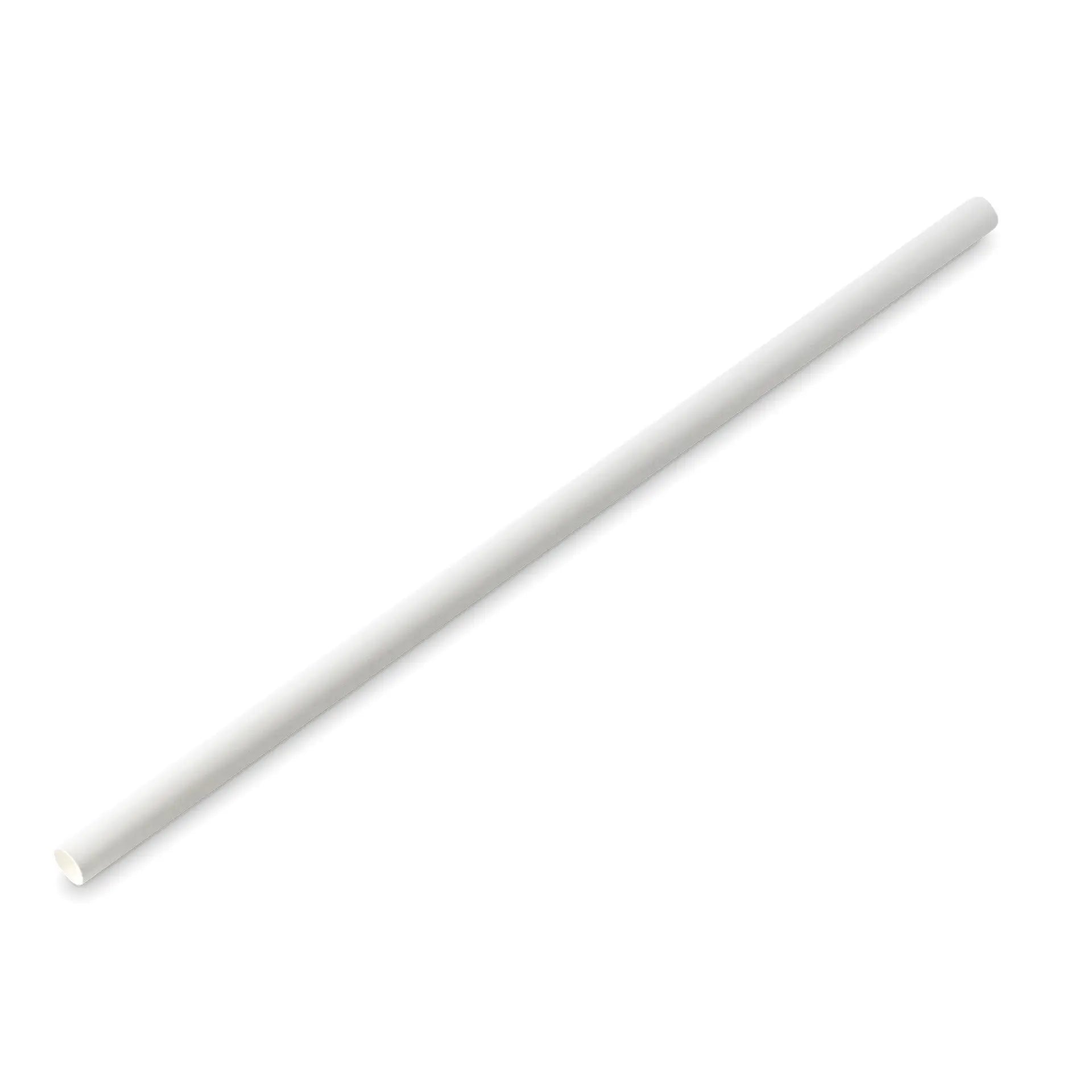 Jumbo Trinkhalm 23 cm, Ø 0,8 cm, weiß, vertikal gerollt