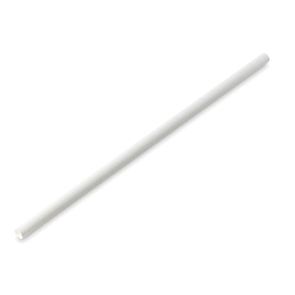 Jumbo Trinkhalm 23 cm, Ø 0,8 cm, weiß, vertikal gerollt