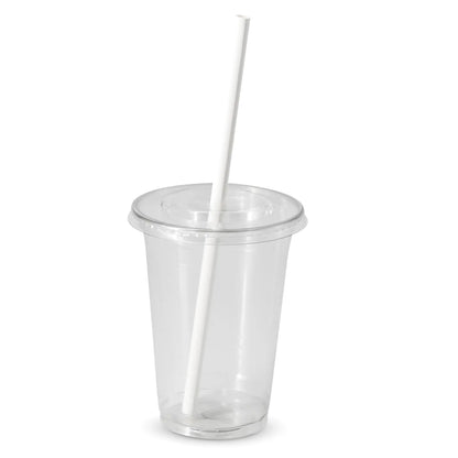 Jumbo Trinkhalm 23 cm, Ø 0,8 cm, weiß, vertikal gerollt