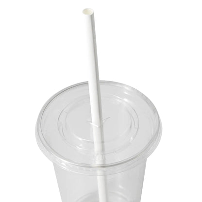 Jumbo Trinkhalm 23 cm, Ø 0,8 cm, weiß, vertikal gerollt