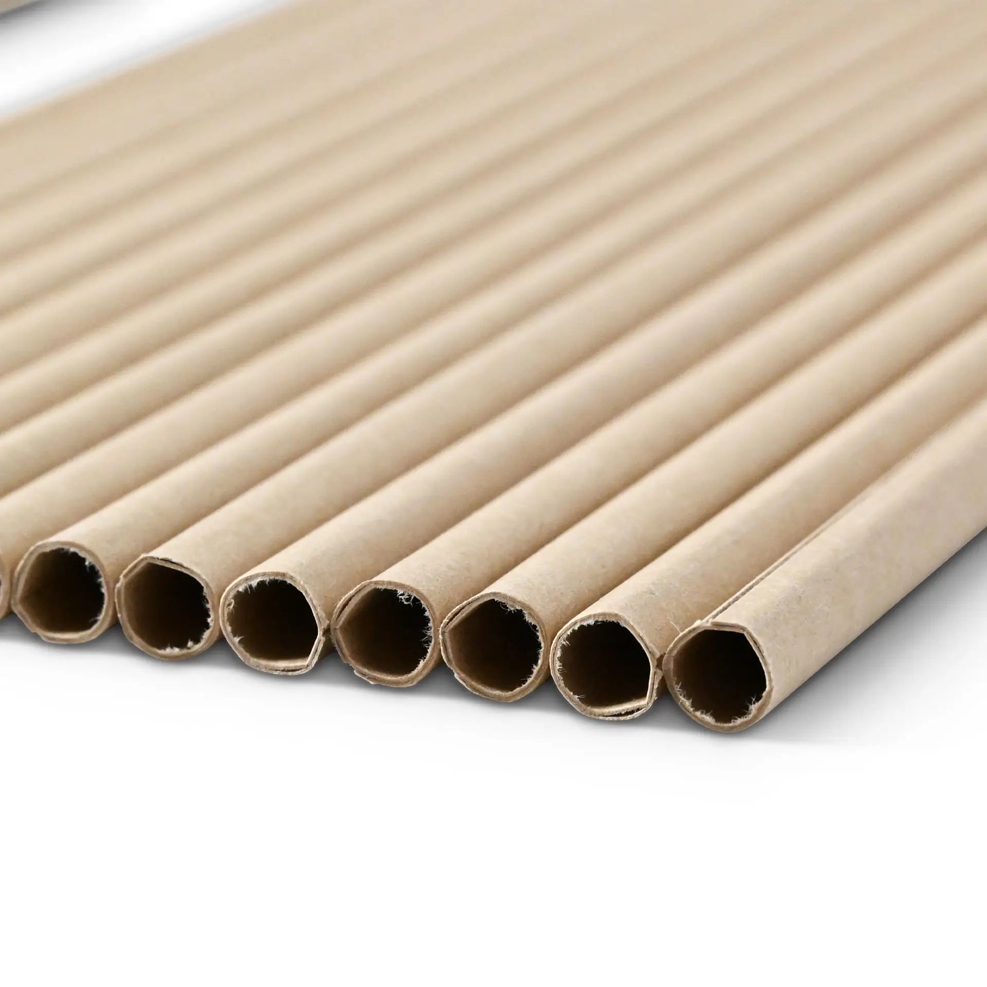 Drinking straw 20 cm, Ø 0,6 cm, brown, vertically rolled