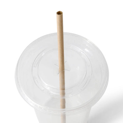 Drinking straw 20 cm, Ø 0,6 cm, brown, vertically rolled