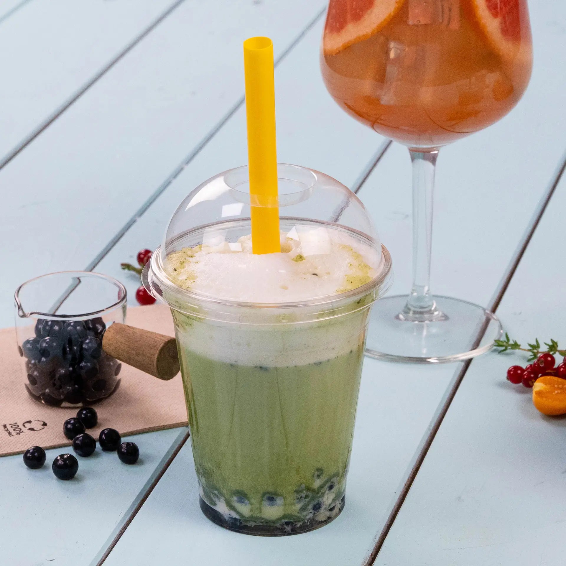 Bubble Tea Strohhalme 20 cm, Ø 1,2 cm, bunt, wiederverwendbar