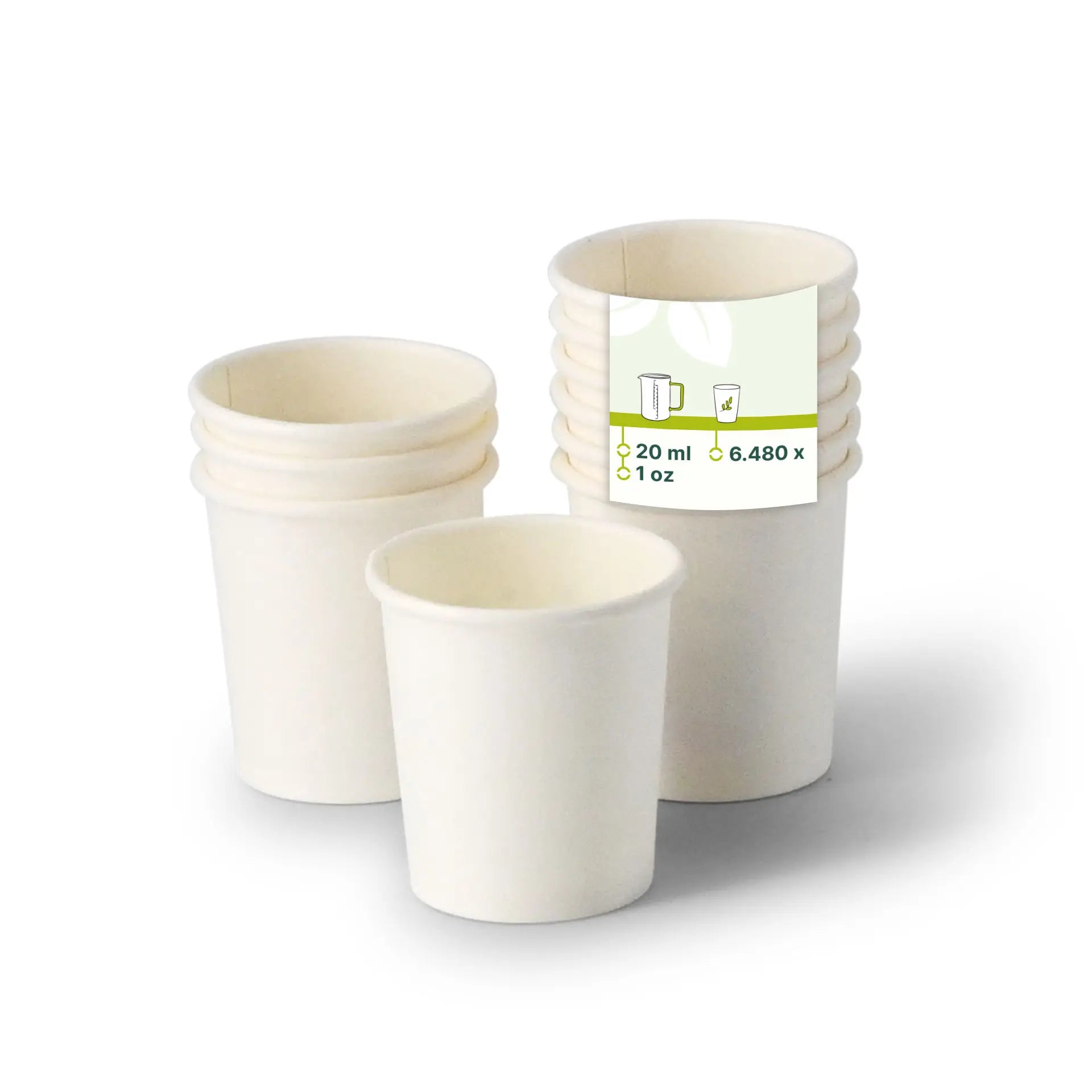 Schnapsbecher aus Papier 20 ml / 1 oz, weiß