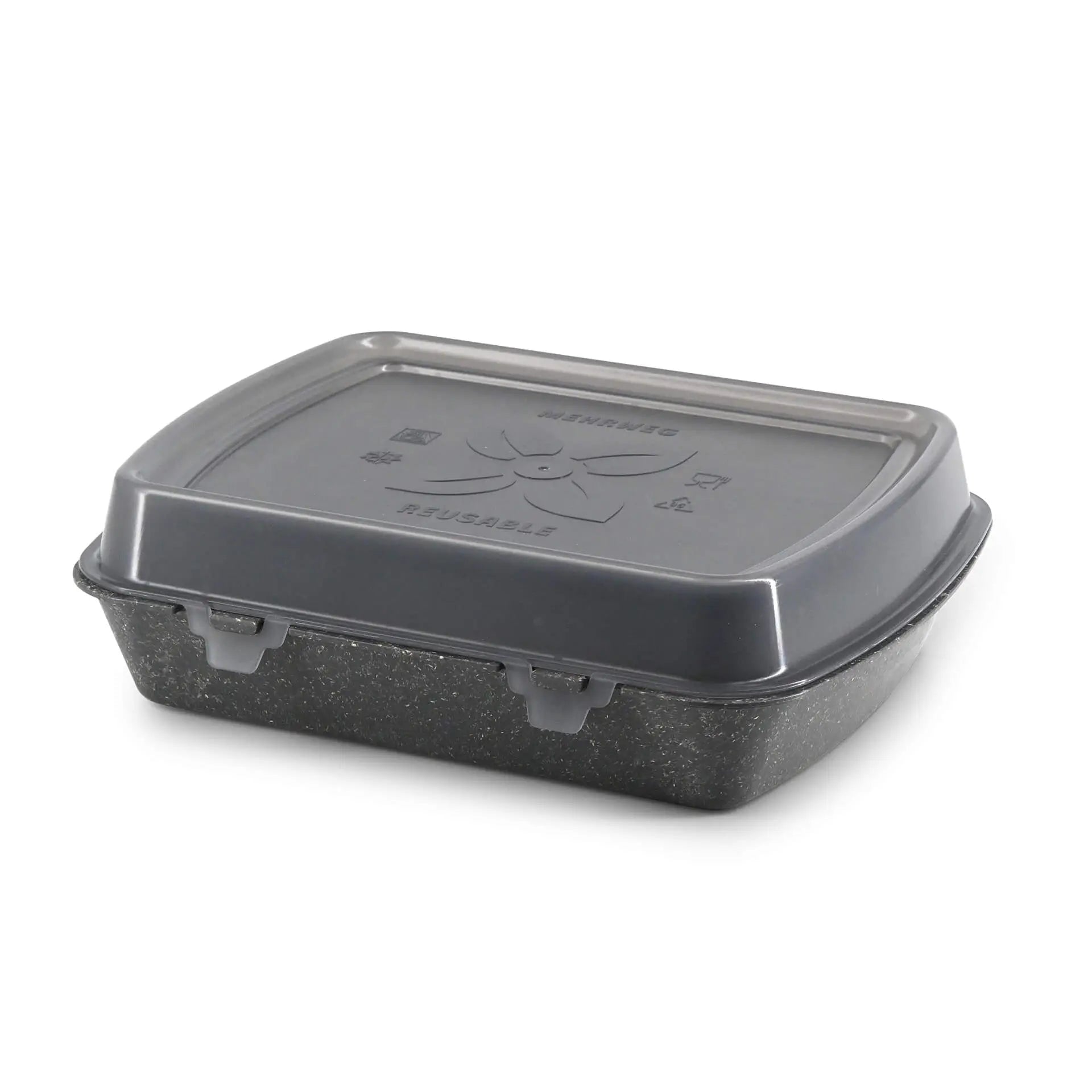 | 2 FOR 1 | Reusable menu-containers merways-Box 24,5 x 20 x 4,5 cm, HP4, pepper / grey
