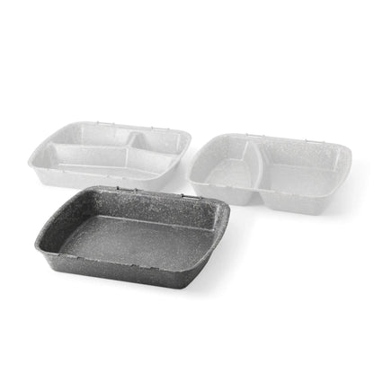 | 2 FOR 1 | Reusable menu-containers merways-Box 24,5 x 20 x 4,5 cm, HP4, pepper / grey