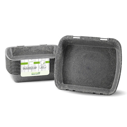 | 2 FOR 1 | Reusable menu-containers merways-Box 24,5 x 20 x 4,5 cm, HP4, pepper / grey