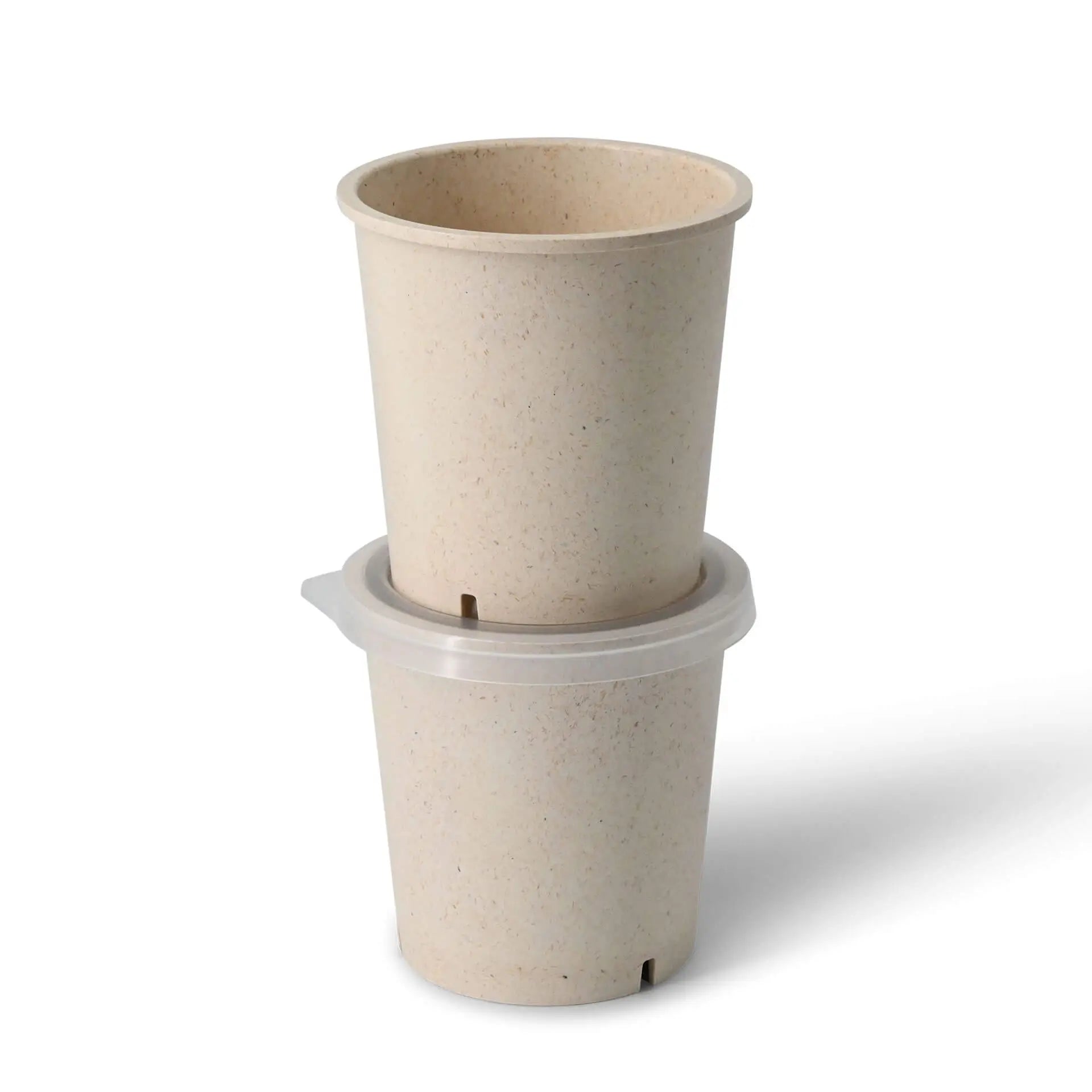 Mehrweg-Becher "merways Cup" 400 ml, Ø 95 mm, Cashew / creme-weiß