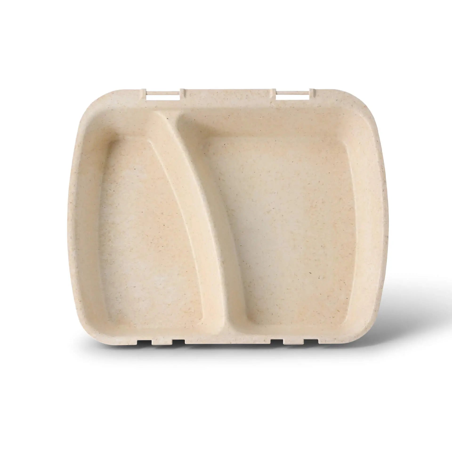 Mehrweg-Menü-Behälter "merways Box" 24,5 x 20 x 4,5 cm, 2 Kammern, HP4/2, Cashew / creme-weiß