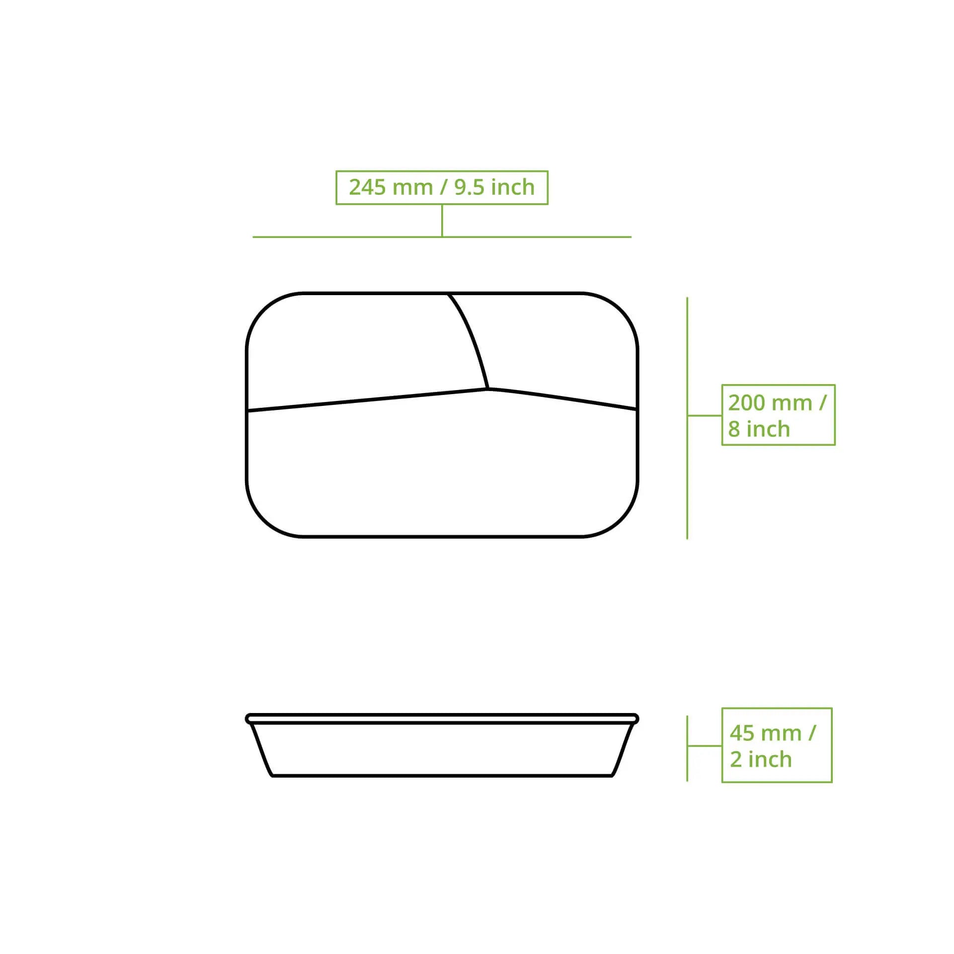 Mehrweg-Menü-Behälter "merways Box" 24,5 x 20 x 4,5 cm, 3 Kammern, HP4/3, Cashew / creme-weiß