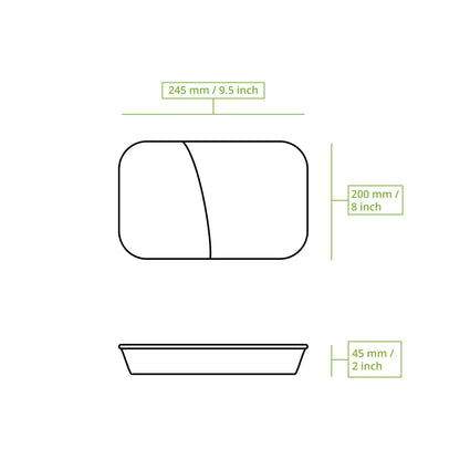 Mehrweg Menübehälter "merways Box" 24,5 x 20 x 4,5 cm, 2 Kammern, HP4/2, Pfeffer / grau
