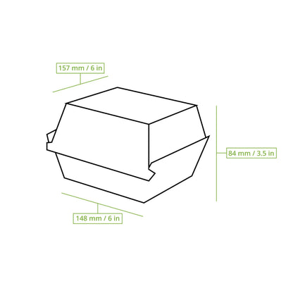 Mehrweg Burgerboxen "merways Box" 16 x 15 x 8,5 cm, Cashew / creme-weiß
