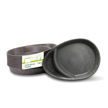 Mehrweg Menüteller "merways Plate" 27,5 x 20 x 3,5 cm, 2 Kammern, tropfenförmig, Pfeffer / grau