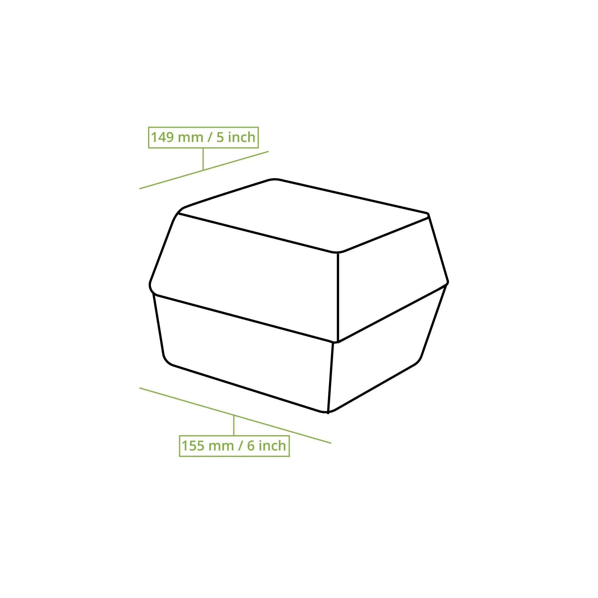 Burgerboxen aus Zuckerrohr, 15 x 15 x 8 cm, quadratisch