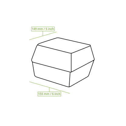 Burgerboxen aus Zuckerrohr, 15 x 15 x 8 cm, quadratisch