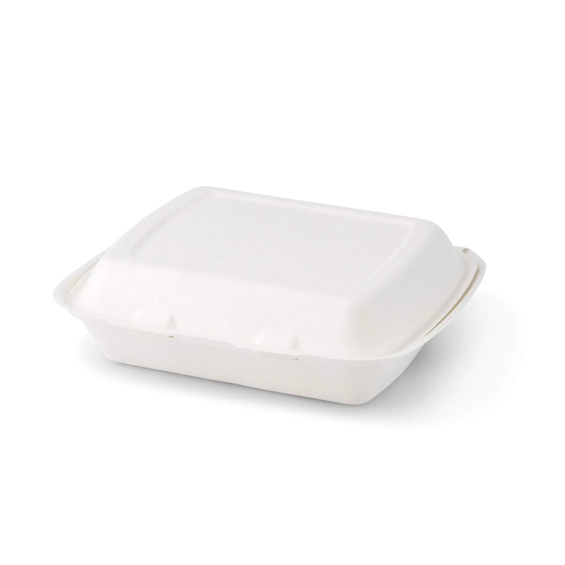 Menüboxen aus Zuckerrohr 25 x 20 x 7,5 cm, 3 Kammern, HP4/3, rechteckig