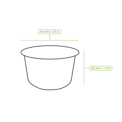 Becher aus Zuckerrohr, 50 ml, Ø 62 mm, rund