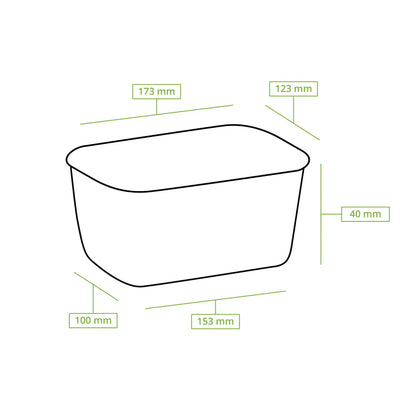 Kartonschale / Salatschale 500 ml, 17,5 x 12,5 x 4 cm, braun, rechteckig