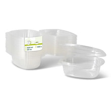PLA-Feinkost-Schalen 500 ml, Klappdeckel, rechteckig