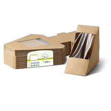 Karton-Sandwich-Boxen (bio-beschichtet), PLA-Fenster, braun
