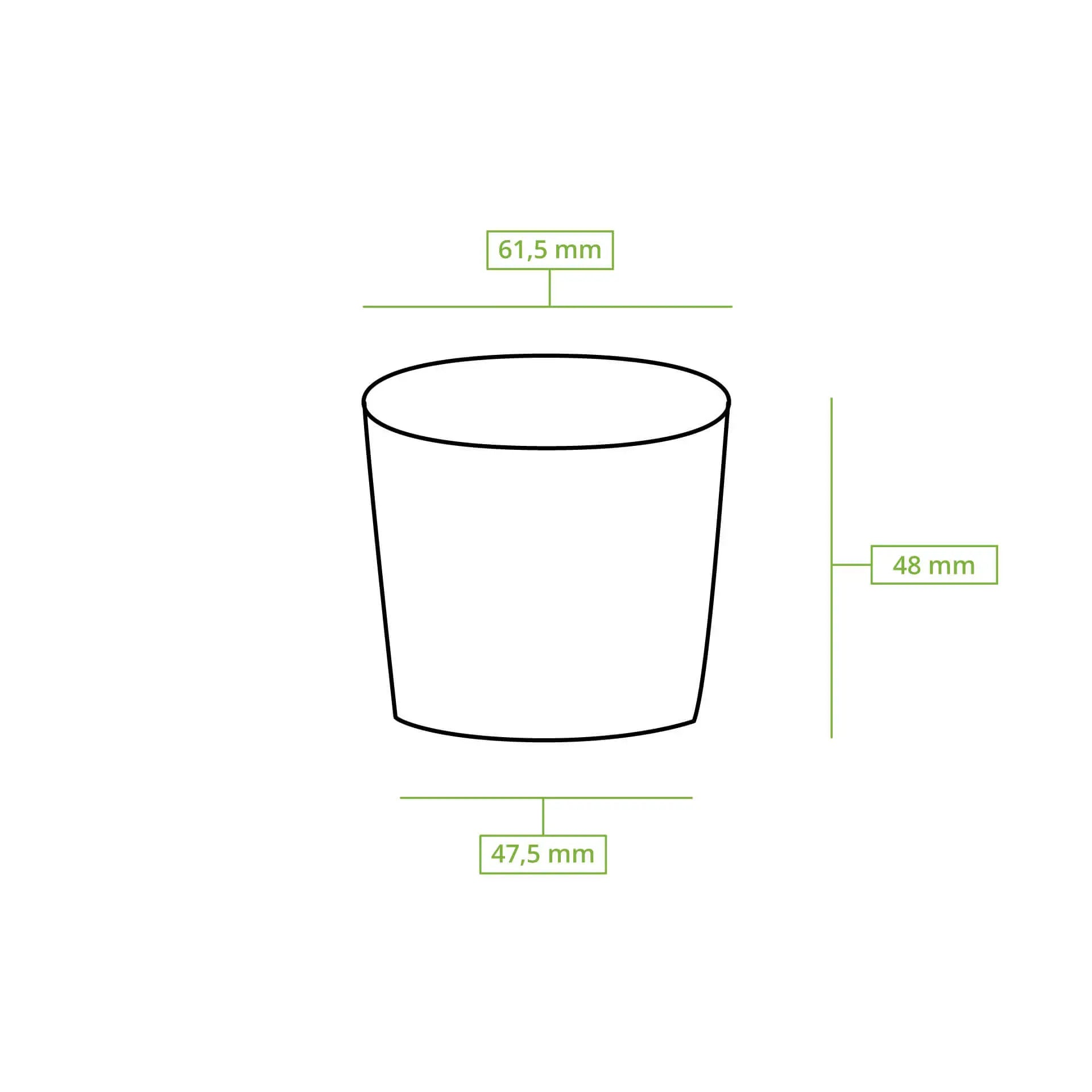 Portionsbecher aus Pappe (bio-beschichtet) 50 ml, Ø 62 mm, ungebleicht
