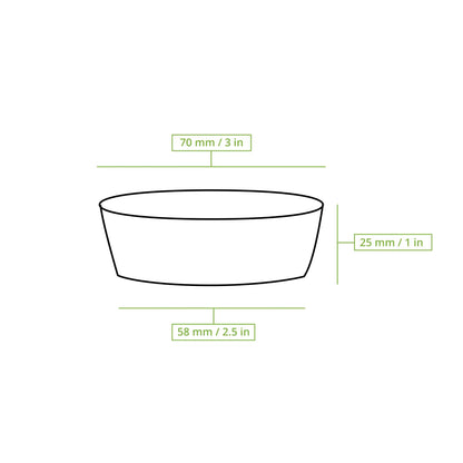 60 ml / 2 oz PLA portion cups, Ø 70 mm, clear