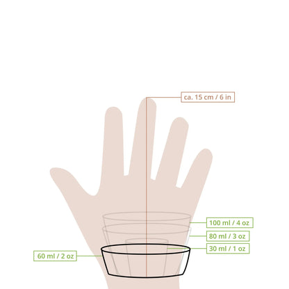 60 ml / 2 oz PLA portion cups, Ø 70 mm, clear