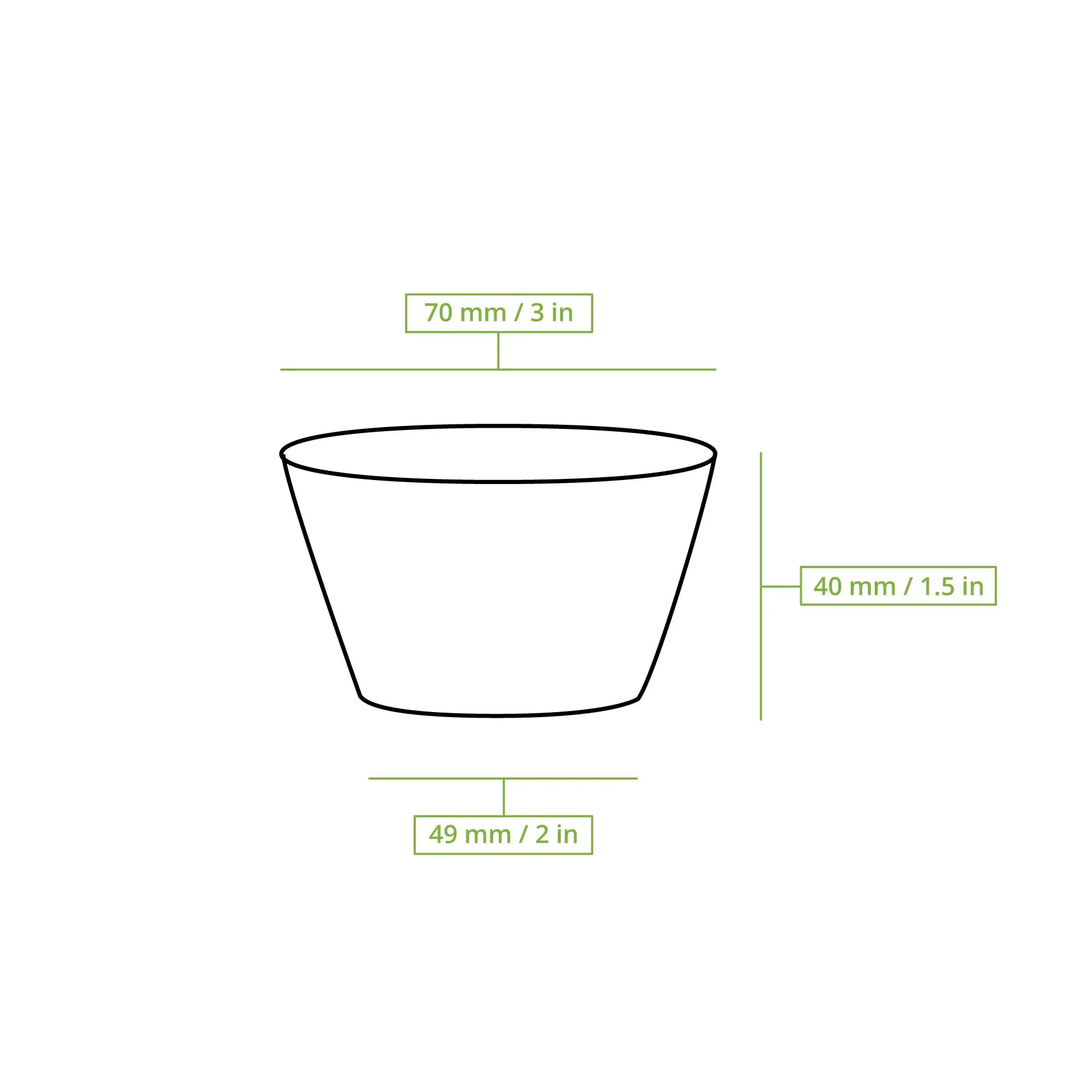 80 ml / 3 oz PLA portion cups, Ø 70 mm, clear